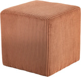 Roy Cognac Microsuede Fabric Ottoman/Stool 446Cognac Meridian Furniture