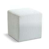 Roy Cream Microsuede Fabric Ottoman/Stool 446Cream Meridian Furniture