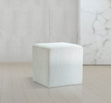 Roy Cream Microsuede Fabric Ottoman/Stool 446Cream Meridian Furniture