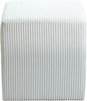 Roy Cream Microsuede Fabric Ottoman/Stool 446Cream Meridian Furniture