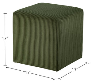 Roy Green Microsuede Fabric Ottoman/Stool 446Green Meridian Furniture