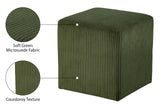 Roy Green Microsuede Fabric Ottoman/Stool 446Green Meridian Furniture