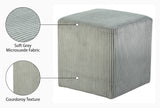 Roy Grey Microsuede Fabric Ottoman/Stool 446Grey Meridian Furniture