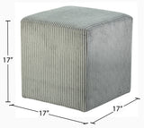 Roy Grey Microsuede Fabric Ottoman/Stool 446Grey Meridian Furniture