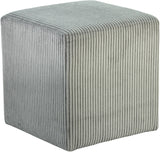 Roy Grey Microsuede Fabric Ottoman/Stool 446Grey Meridian Furniture