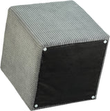 Roy Grey Microsuede Fabric Ottoman/Stool 446Grey Meridian Furniture