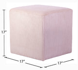 Roy Pink Microsuede Fabric Ottoman/Stool 446Pink Meridian Furniture