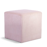 Roy Pink Microsuede Fabric Ottoman/Stool 446Pink Meridian Furniture