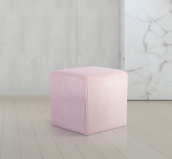 Roy Pink Microsuede Fabric Ottoman/Stool 446Pink Meridian Furniture