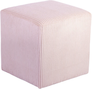 Roy Pink Microsuede Fabric Ottoman/Stool 446Pink Meridian Furniture