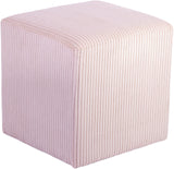 Roy Pink Microsuede Fabric Ottoman/Stool 446Pink Meridian Furniture