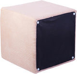 Roy Pink Microsuede Fabric Ottoman/Stool 446Pink Meridian Furniture
