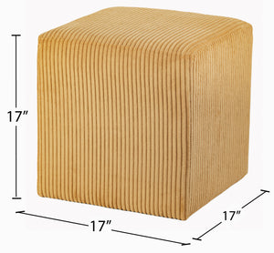 Roy Yellow Microsuede Fabric Ottoman/Stool 446Yellow Meridian Furniture