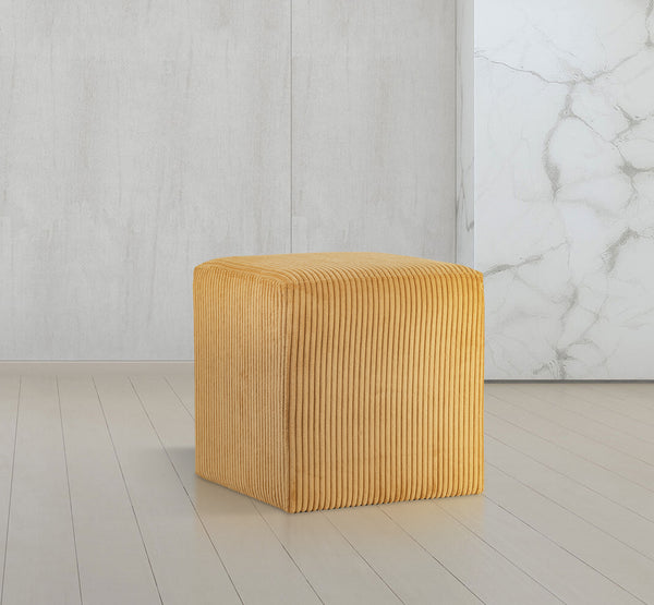 Roy Yellow Microsuede Fabric Ottoman/Stool 446Yellow Meridian Furniture