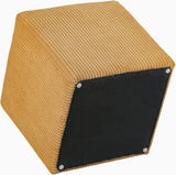 Roy Yellow Microsuede Fabric Ottoman/Stool 446Yellow Meridian Furniture