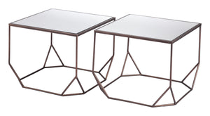Arzon Coffee Table Set (2-Piece) Bronze 109835 Zuo Modern