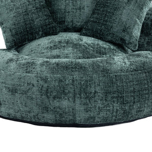 English Elm Lazy Sofa Oversized Ergonomic Bean Bag Lounger with High Wrap Back, Plush Chenille Foam Comfort for Living Room, Bedroom, Office Emerald W395P252054