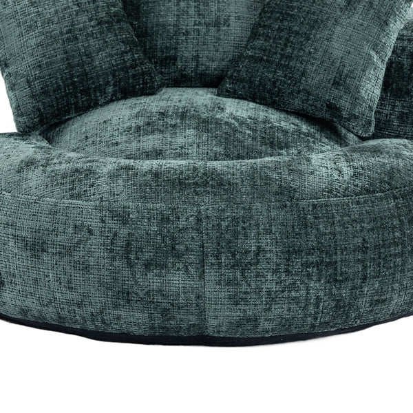 English Elm Lazy Sofa Oversized Ergonomic Bean Bag Lounger with High Wrap Back, Plush Chenille Foam Comfort for Living Room, Bedroom, Office Emerald W395P252054