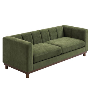 English Elm Modern Chenille Loveseat with Pocket Spring Support for Apartment Living Rooms Green N763S000070F
