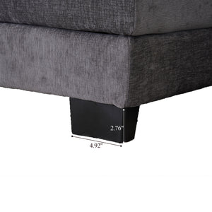 English Elm 123*55" Modern U-Shaped Sleeper Sofa with Double Chaise, Console, Cupholders & USB Ports, Grey W3401S00002