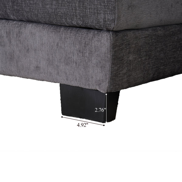 English Elm 123*55" Modern U-Shaped Sleeper Sofa with Double Chaise, Console, Cupholders & USB Ports, Grey W3401S00002