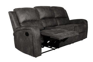 English Elm Recliner Loveseat with Manual Side Handle, Horizontal & Vertical Tufting, Plush Square Arms for Luxury Relaxation Smoke 80 L x 30 W x 26 H B089P240527