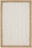 Unique Loom Braided Jute Goa Hand Braided Border Rug White, Natural 6' 1" x 9' 0"