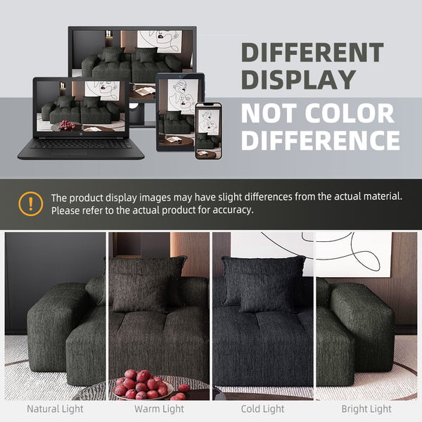 English Elm Modern Oversized Modular Sectional Sofa In Sparkling Chenille With 4 Pillows, No Assembly Needed! W1885S00066