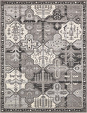 Unique Loom La Jolla Cathedral Machine Made Geometric Rug Gray, Black/Ivory/Silver 10' 0" x 13' 1"