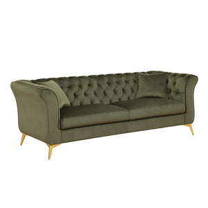 English Elm 102 Inch Linen Modular Sectional Sofa with Hidden Storage and Cloud Cushion Comfort Green W1099S00174