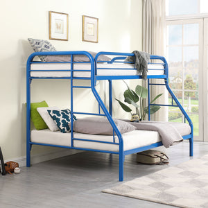 English Elm Celeste Blue Metal Twin Over Full Bunk Bed – Stylish, Space-Saving Design For Modern Bedrooms! B062P340731