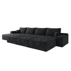 English Elm 135"Large Modular Cloud Sofa – Plush Corduroy, No Assembly, Seats 6, Versatile For Living Spaces! W2824S00036