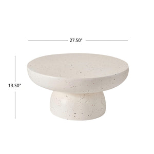 English Elm 27.5" Round Mgo Terrazzo Coffee Table Weather Resistant for Patio or Living Room N772P262020T