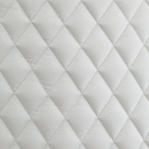 English Elm White Velvet Lozenge Back Side Chair with Gold Trim & Chrome Metal Base, Set of 2 — Modern Elegance B062P209295