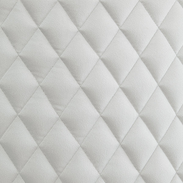 English Elm White Velvet Lozenge Back Side Chair with Gold Trim & Chrome Metal Base, Set of 2 — Modern Elegance B062P209295