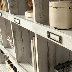 English Elm Bookcase, Modern White Finish With Ten Cubbies For Stylish Storage And Display In Any Room B356P402783