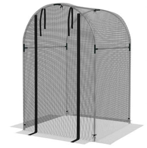 English Elm Plant Cage Galvanized Steel Garden Enclosure with Hdpe Mesh and Zippered Walk-in Door T3971P423118