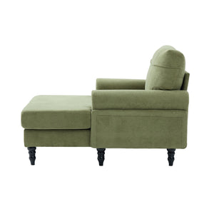 English Elm Modern Chenille Recliner Chaise Lounge Sofa Chair with High-Resilience Foam, Wide Seat, 550lb Capacity Olive Green W395P371338