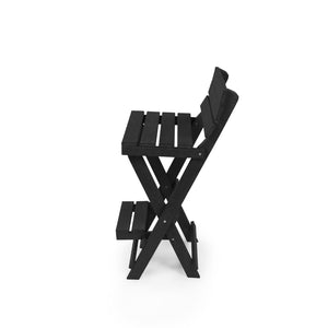 English Elm Harbor Point Recycled Hdpe Outdoor Folding Bar Stool Patio Deck All Season Seating Black B2745P409652