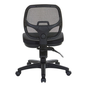 OSP Home Furnishings Ergonomic Armless Mesh Task Chair with Lumbar Support and Pneumatic Height Adjustment Coal 2902-30