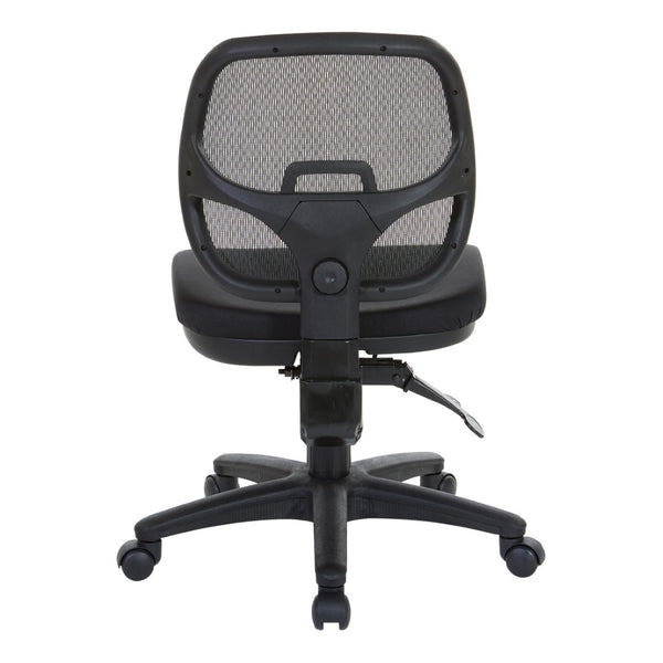 OSP Home Furnishings Ergonomic Armless Mesh Task Chair with Lumbar Support and Pneumatic Height Adjustment Coal 2902-30