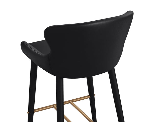 Sunpan EVORA Barstool in Bravo Black - Sleek, Modern Design with Comfortable Ergonomics for Home & Commercial Use 112403