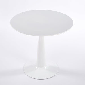 English Elm 1+4,5pieces Mid-century Dining Set White Mdf Top Tapered Metal Legs Seats Six W3766S00004