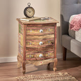 Christopher Knight Home® - Noble House - Ailey Handcrafted Boho Mango Wood 3 Drawer Nightstand