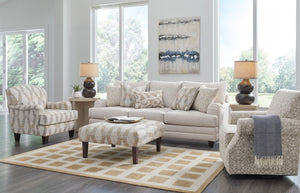 Fusion Blair Cream Sofa - Transitional Design With English Arms, Reversible Cushions, And Stylish Pillows Cream W ,100% Polyester 4480-kp Blair Cream