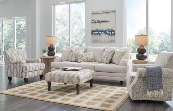Fusion Blair Cream Sofa - Transitional Design With English Arms, Reversible Cushions, And Stylish Pillows Cream W ,100% Polyester 4480-kp Blair Cream
