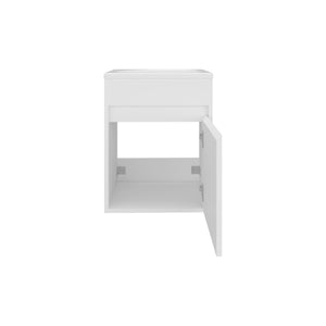 English Elm Bathroom Compact Vanity with Sink and Single Door Cabinet, Engineered Wood, Modern Minimalist Design White 23.62 L x 20.87 W x 11.42 H B097P350307