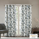 SunSmart Camille Casual Jacquard Printed Room Darkening Curtain Panel SS40-0010 Aqua