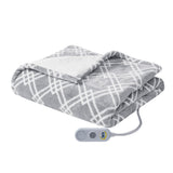 Serta Printed Plush Casual Heated Throw ST54-0145 Grey