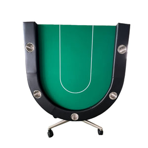 English Elm Ino Design 94 Inch Oval Felt Poker Table Seats Ten with Casters and Cup Holders Green W2748P321635
